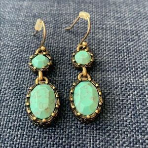 Lucky Brand gold with Blue Stone Earrings